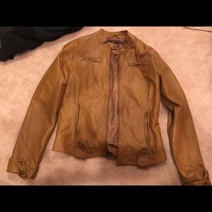 Tan leather jacket